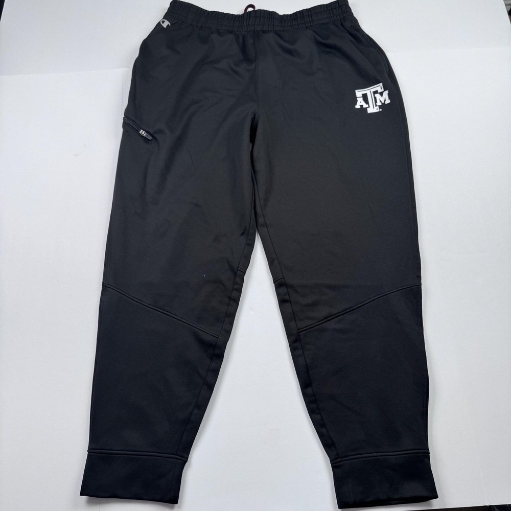 Texas A&M Aggies Pants Mens XL Black Champion Fleece Lined Joggers 34x29